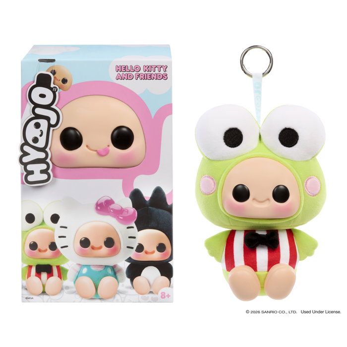Hyojo - Keroppi - Série Hello Kitty and Friends - Peluches squishy à collectionner - Porte clé