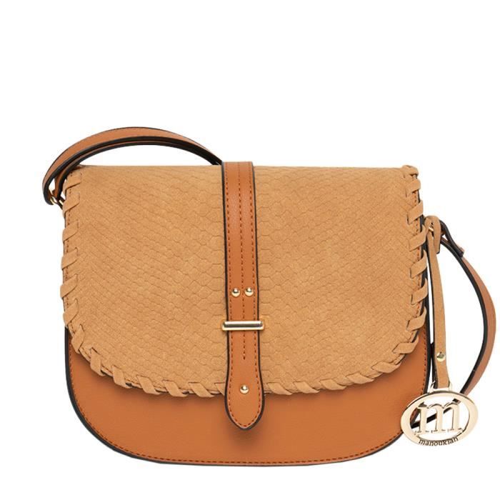 Sac bandouli re Camel Femme Manoukian Flo Achat Vente Sac