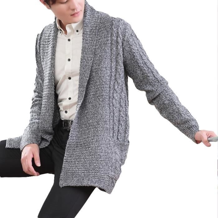 Manteau gris chiné homme best sale