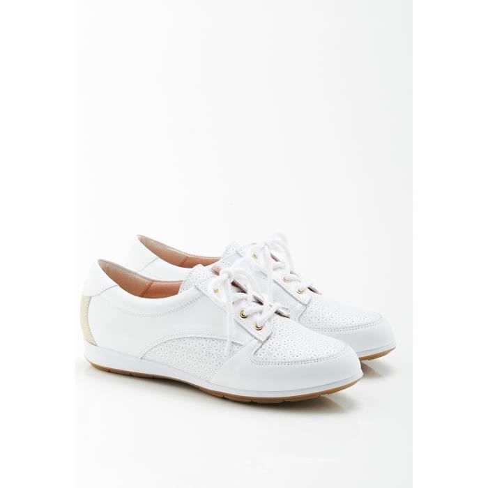 Derby exterieur Damart Derbies irisees a lacets Climatyl Blanc Blanc Cdiscount Chaussures