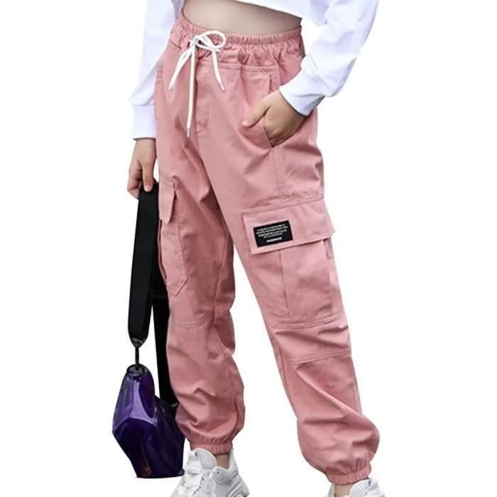 Pantalon patte d'éléphant taille élastique -noir-ench SheIn(Sheinside