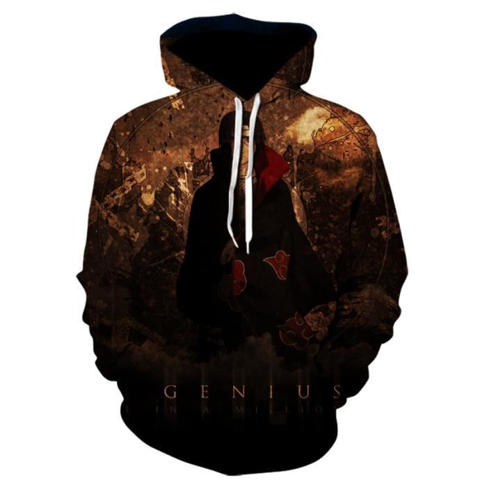 Sweat à Capuche Naruto Shippuden Sasuke Sharingan - Adulte, Taille S, Noir, Occasion Parfait état