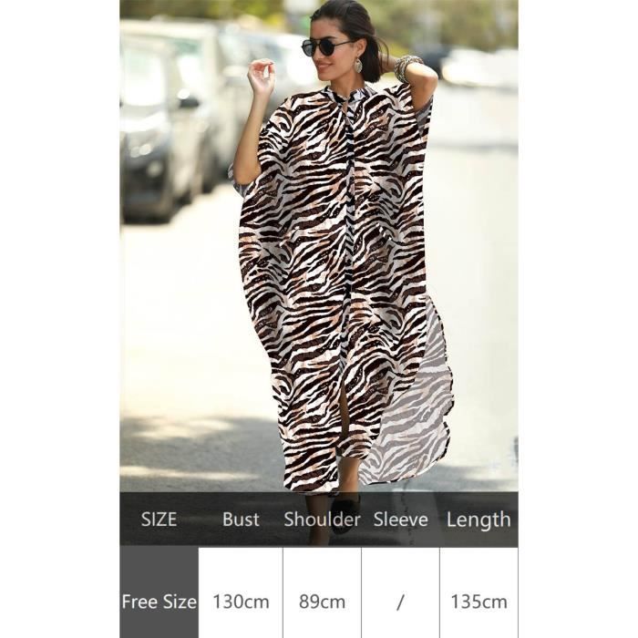 Robe 2020 nouvelle tunique surdimensionnee rayee pour plage Bikini couvrir longue chemise Robe Robe de plage vetements Type B1847 Blanc Cdiscount Pret a Porter