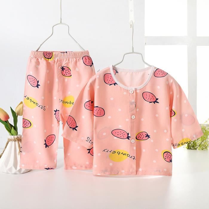 Enfant En Bas Age Enfants Bebe Garcons Filles Dessin Anime Animaux Hauts Pantalons Pyjamas Vetements De Nuit Tenues Rose Vif Rose Vif Cdiscount Pret A Porter