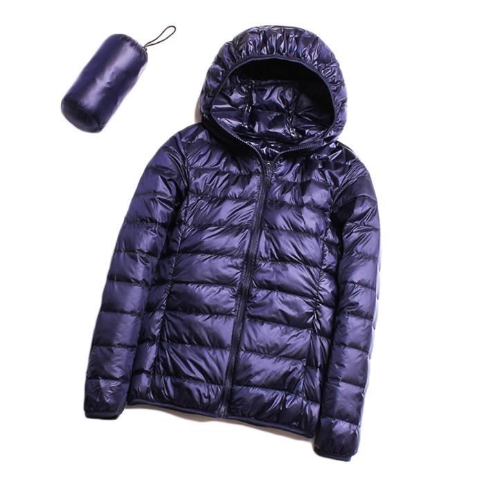 Doudoune Légère Femme Sans Manches Taille Plus – Bleu Marine Ultra-Léger Duvet Chaud Automne Hiver
