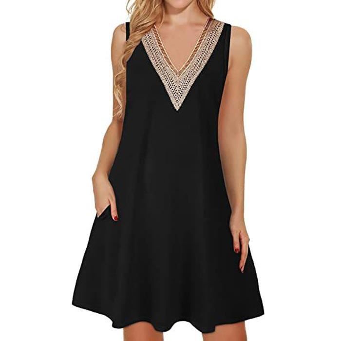 Robe D'été Matalan Noire, Taille 8, Sans Manches, Ourlet Bouffant, Coton, Neuve