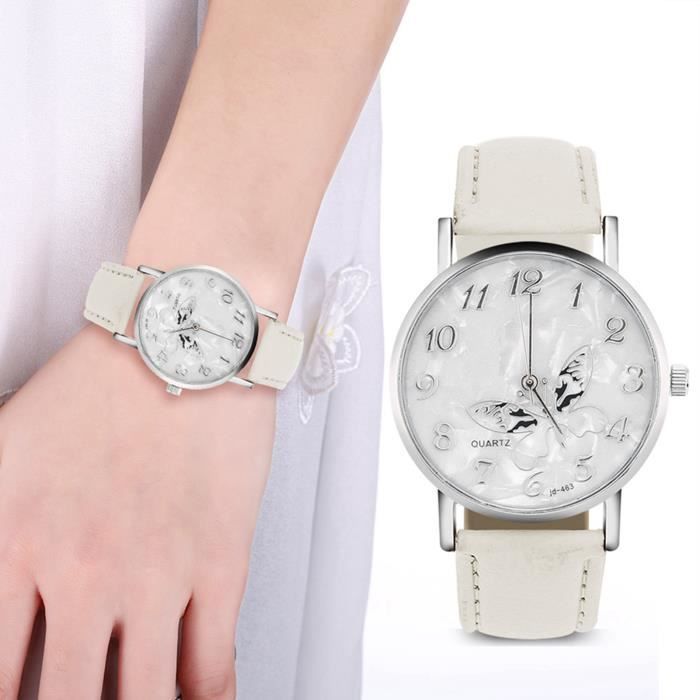 Mode 2 pièces/ensemble Montre-bracelet en cuir pour femme Meilleur prix Cadeau Montre à quartz et bracelet