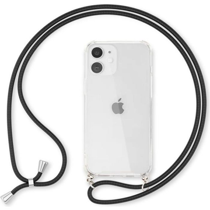 coque avec cordon pour iphone 12 mini nalia transparent protection hardcase tour de cou laniere en corde anti choc cover case cdiscount telephonie