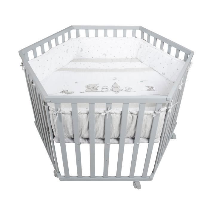 Roba Parc Bebe Sternenzauber Hexagonal Avec Tour De Parc De Protection Et Roulettes Taupe Cdiscount Puericulture Eveil Bebe