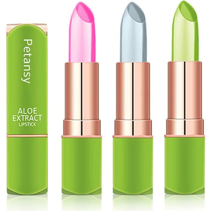 5 Rouges à Lèvres Magiques à L'aloe Vera - Changement De Couleur Selon Température