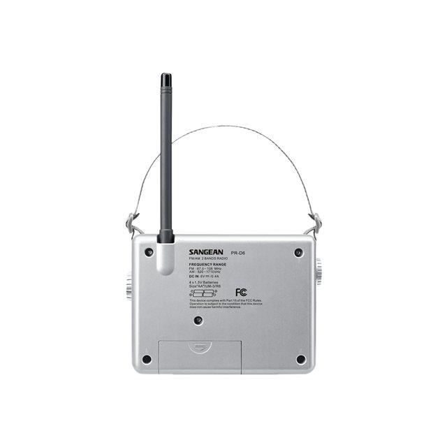 Radio portable SANGEAN PR-D6 - Analogique AM/FM - Réglage grave - Blanc