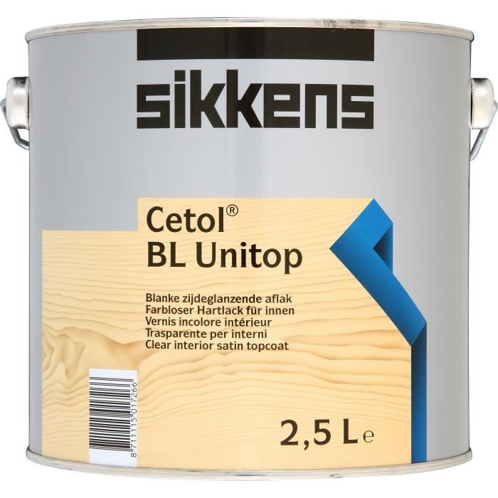 Sikkens Cetol Bl Unitop Cetol Bl Unitop Pret A L Emploi Bois Finition Satin Transparent A Base D Eau Translucide Achat Vente Peinture Vernis Sikkens Cetol Bl Unitop 2 5l Cdiscount
