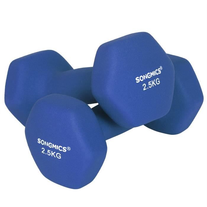 Set De 2 Haltères Courts En Vinyle BB Sport - Poids De 0,5kg à 5kg | Haltères Fonte Revêtus Vinyle, Poignée Angulaire Anti-roulement