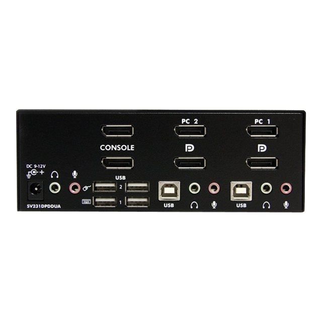 StarTech.com Commutateur KVM 2 ports DisplayPort, USB et audio - Switch KVM - 2560 x 1600 (SV231DPDDUA)