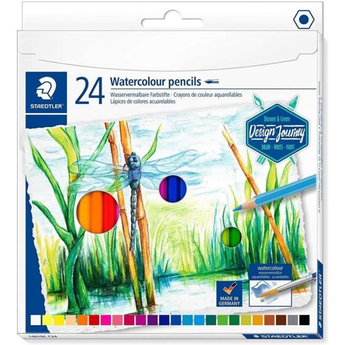 Boîte de 24 crayons de couleur aquarellable - Assortis - Staedtler 146 10C