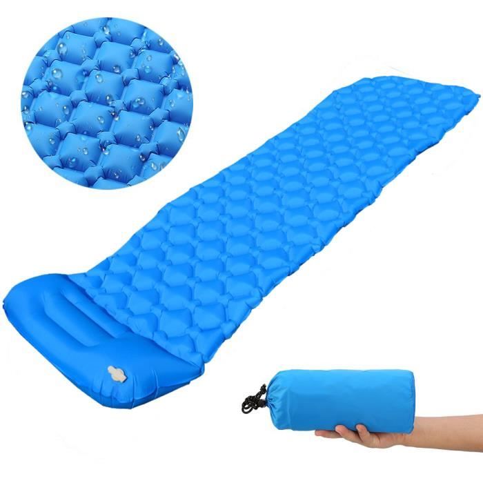JHKJ Matelas de Camping Gonflable Tapis de Couchage Gonflable Matelas Pneumatique avec Oreiller Amovible Camping avec Oreiller Fix/é sur Le Matelas