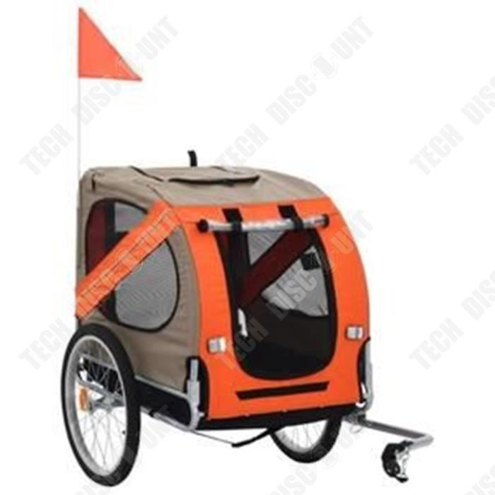 TD® Remorque de vélo pour chiens Orange et marron