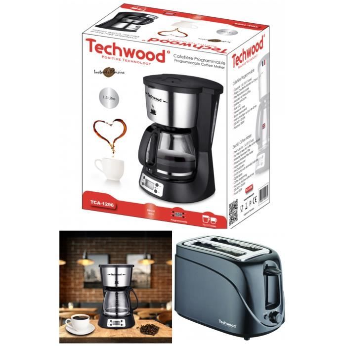 PACK DEJEUNER Cafetière Machine à café Electrique + Grille pain 2 Fentes pas cher - vue 2