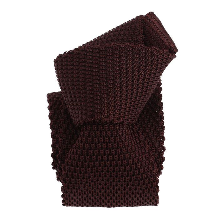 Cravate Tricot En Soie Marron Jute - Marque Tony & Paul, Fabriquée En Italie, Neuf Avec étiquettes