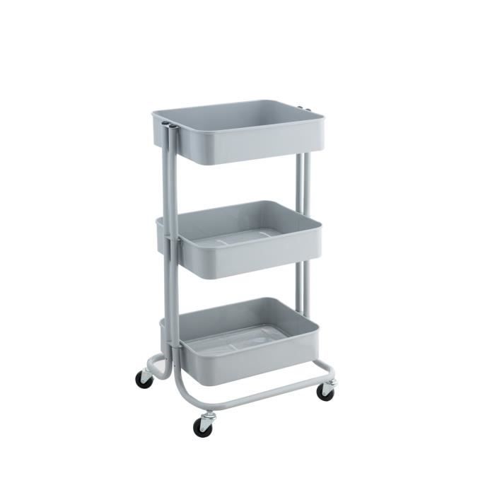 Iron Desserte Metal L 51 5 Cm Gris Laque Achat Vente