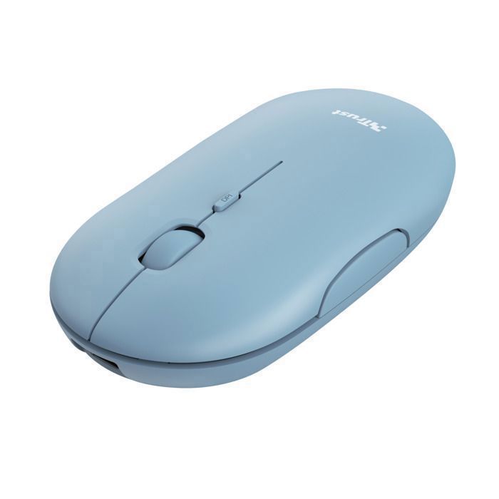 TRUST Souris Sans Fil Ultra Plate Rechargeable Puck Bleu