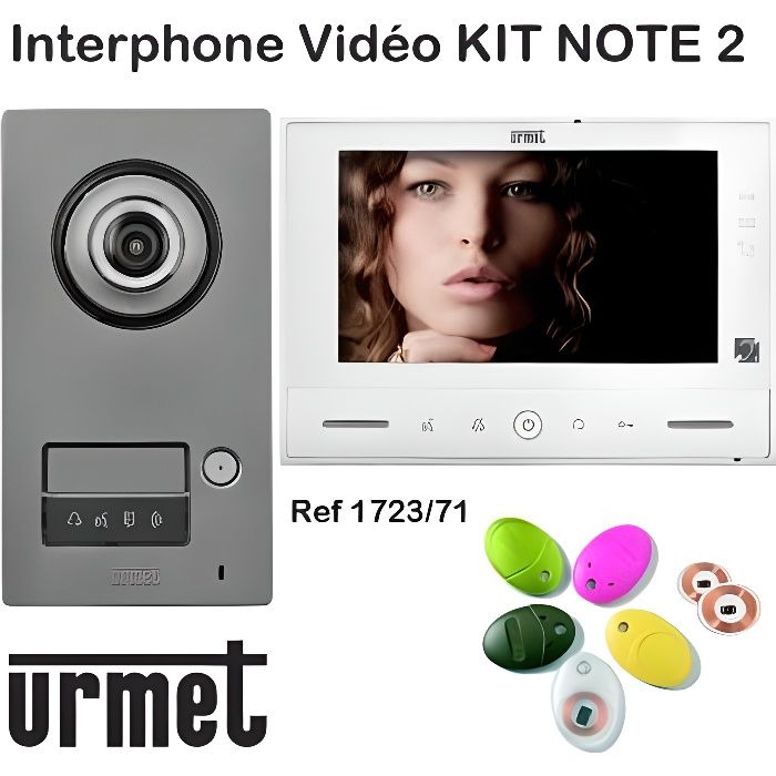 Urmet Note Kit portier vidéo - URMET - NOTE 2 / URMET 1723/71 - Écran 7 pouces ...
