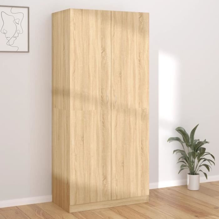 PromovidaXL Garde-robe LMT - Armoire de Chambre Chêne sonoma 90x52x200 cm Aggloméré 681Kg