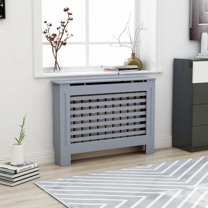 Cache-radiateur Anthracite - VidaXL - 112x19x81 cm - MDF - Espace de rangement pour livres et ornements