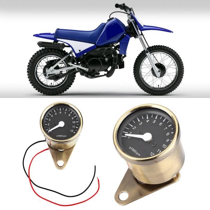 Compteur Kilométrique Moto LED Universel - Tachymètre 12V Style Café Racer