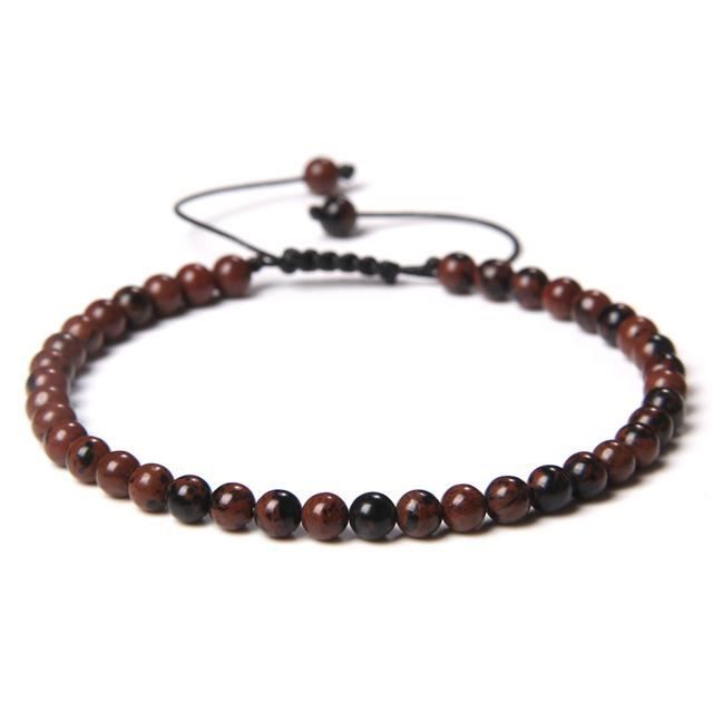 Bracelet Tressé En Perles De Pierres Précieuses - Multicolore - Neuf Sans Emballage - Fabriqué En Chine