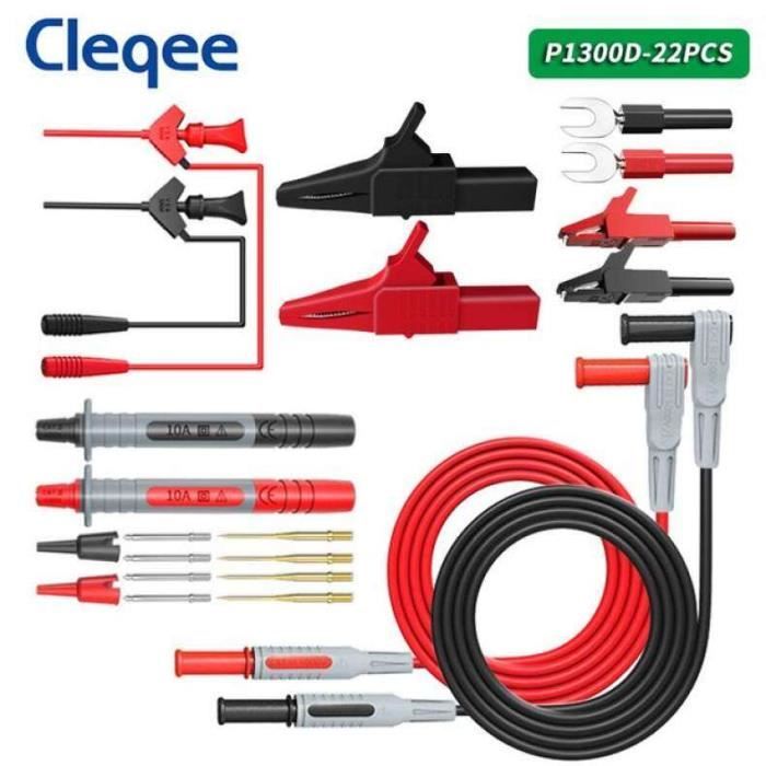 P1308D Kit de 25 Fils de Test MultimèTre en Silicone avec Clé à