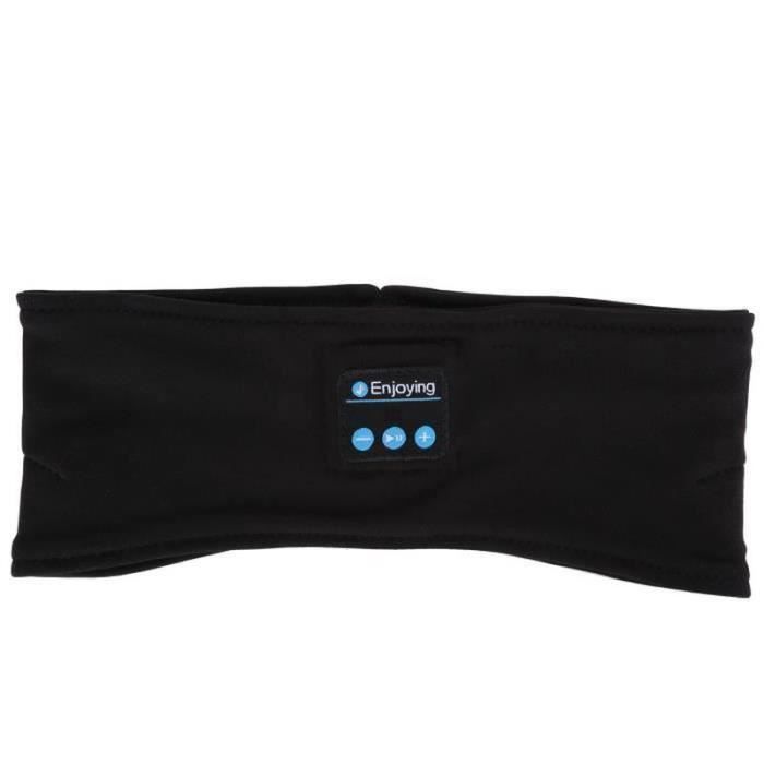 Bandeau Bluetooth Sommeil/sport - Écouteurs Intégrés - Masque Yeux - Noir - Sans Fil - Neuf