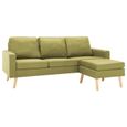 42107Haut de gamme® Canapé de Relaxation - Canapé 3 places pour le salon et le séjour - avec repose-pied Vert Tissu-1