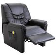 3510Queen® Fauteuil de massage Relax Massant,Fauteuil électrique inclinable Multifonction,Fauteuil Salon Noir Similicuir-1
