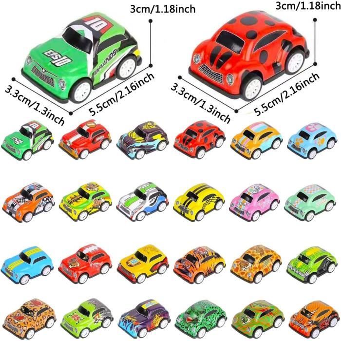 Lot 4 Mini Voitures Friction Bébé 1-5 Ans – Jouets Voitures Press & Go Colorées & Solides