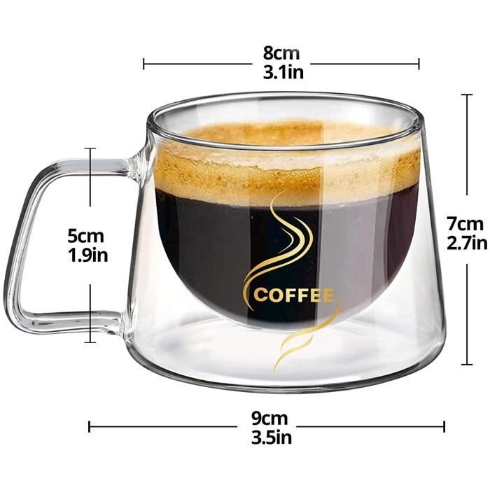 Shipenophy Tasse à café Tasse à thé, café, eau à Double paroi en acier