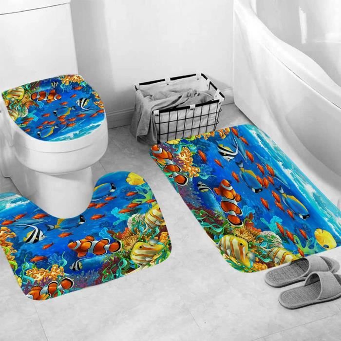 Abattant Wc Si ge de Toilette Polyester 3 pi ces Couverture de