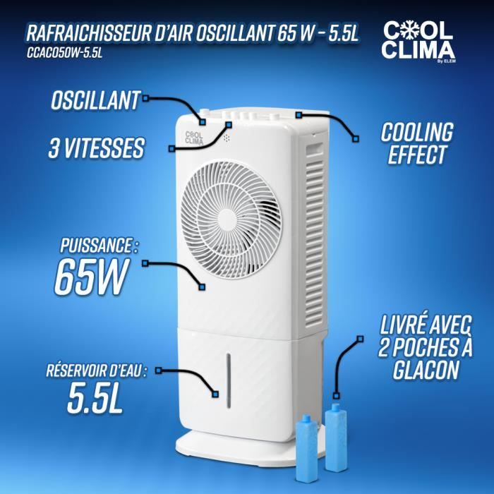 Rafraichisseur D Air Oscillant 65 W - 5.5l - Ventilateur