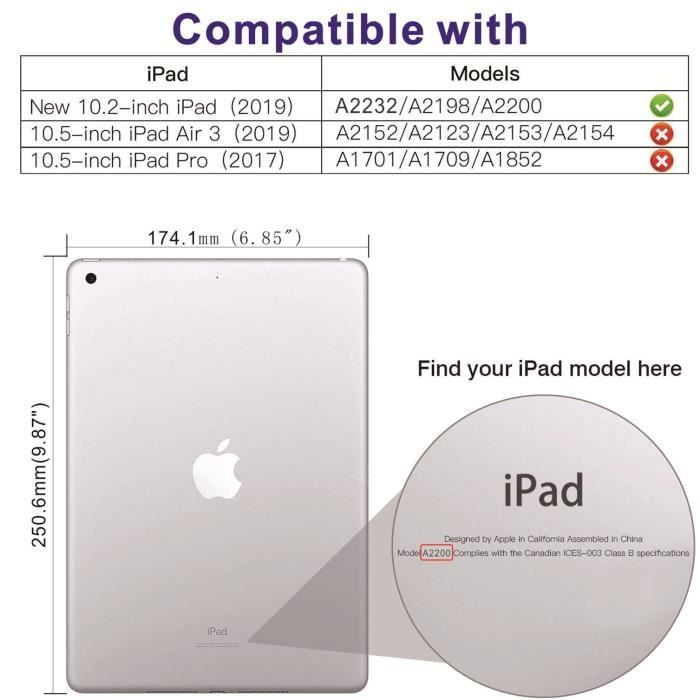 Coque Compatible avec iPad 9ème Génération 2021 10.2 - 8ème 2020 - 7ème  2019 - Housse de Protection, Marbre Or Rose[522] - Cdiscount Informatique