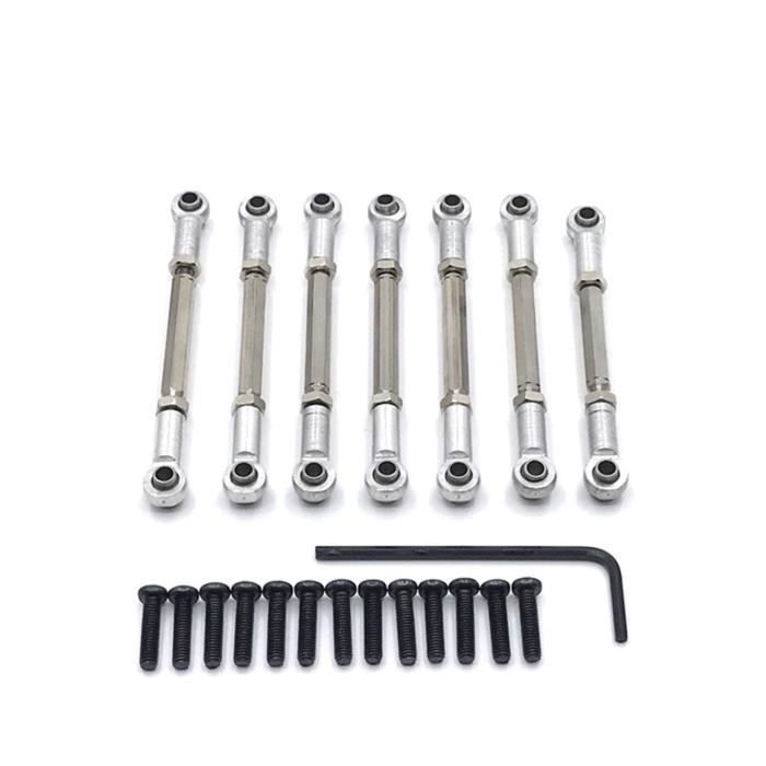 Tige De Traction Réglable 6 Pièces – Servo Liens En Alu Pour RC 1:10 – Argent