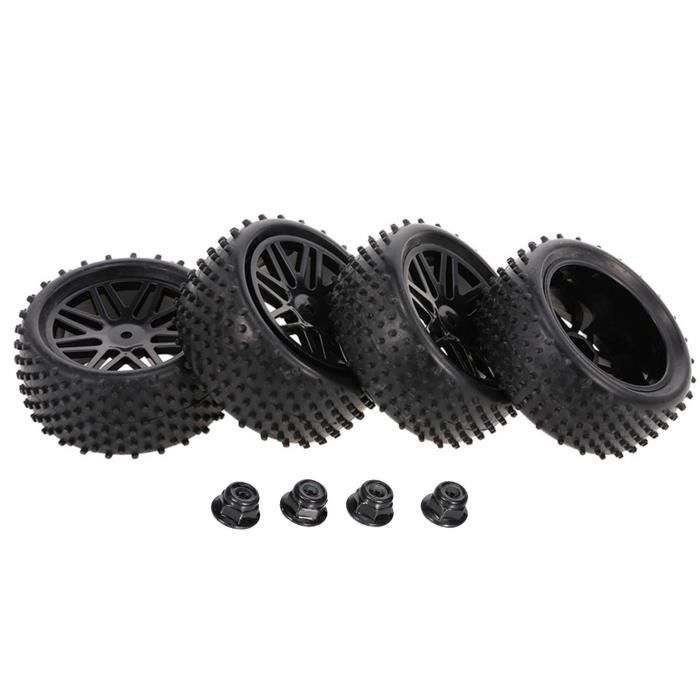 Pneus Et Jantes 75 Mm Pour Voiture RC 1/10 - Set De 4 Roues Caoutchouc Pour Rallye Et Route