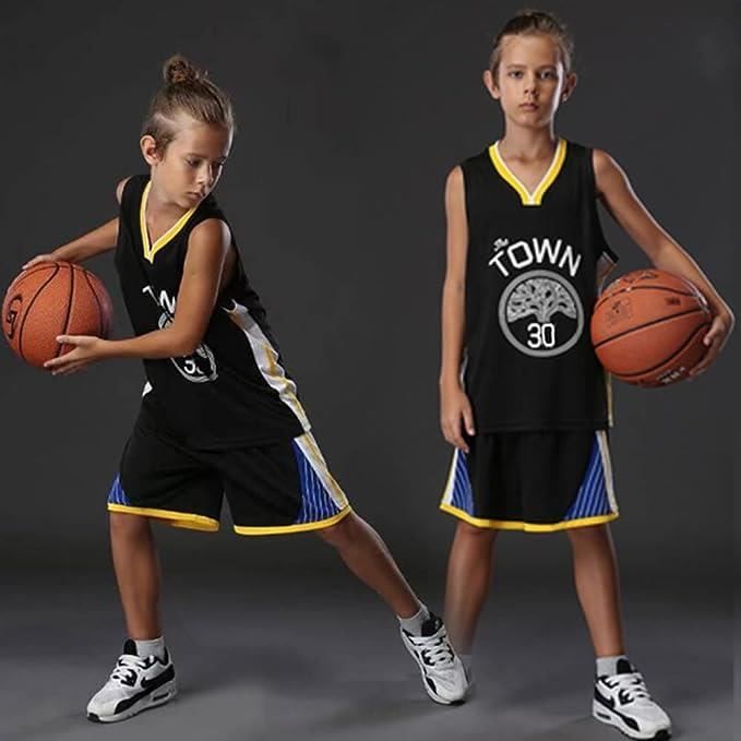 2 Pièces Maillot Basketball Enfant,Maillot Sans Manches + Pantalon  Court,Tenue Basket Enfant Garçon et Fille - Avec numéro 30 - noir -  Cdiscount Sport