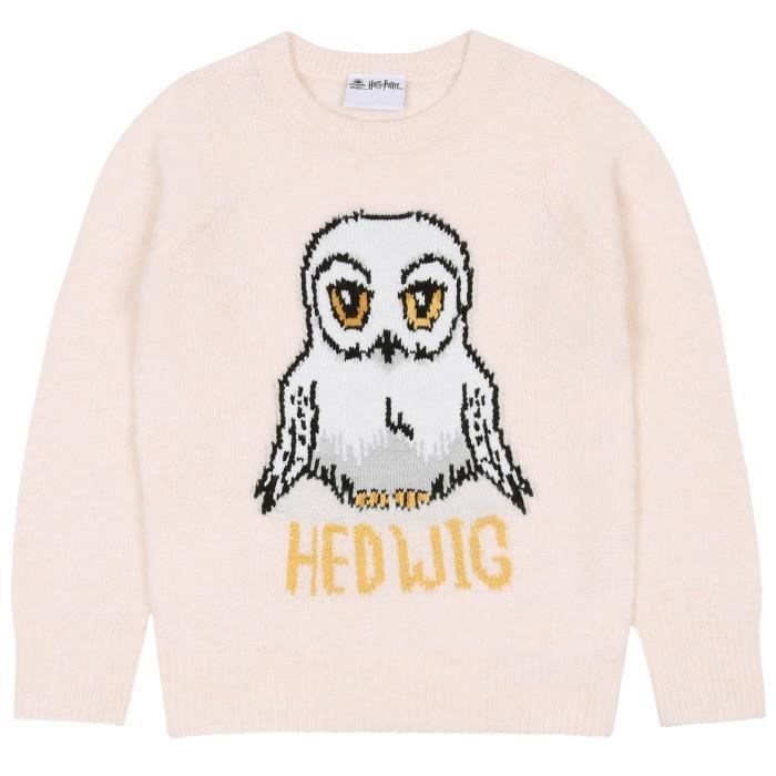 Harry Potter Hedwig Pull Ecru fille manches longues chaud