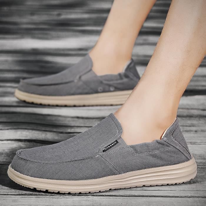 Chaussures Bateau Homme Toile Légères Antidérapantes – Mocassins Sans Lacets Confortables Pour Été, Plage, Soirée Décontractée