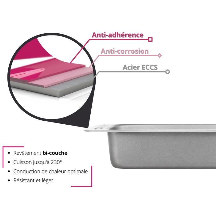 Moule à manqué rond à poignées en acier revêtu antiadhésif 26 cm - LE