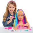 Tête de poupée Barbie Deluxe pour coiffer les cheveux arc-en-ciel - Barbie - 27 accessoires inclus-2
