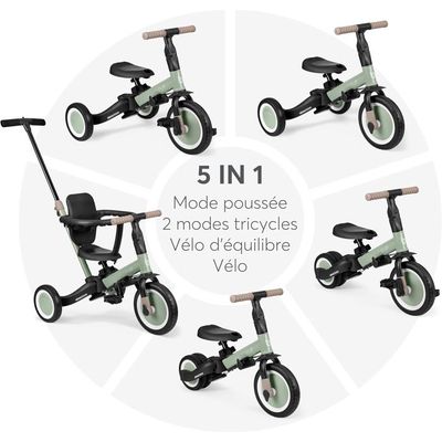 MAYMA Tricycle évolutif 4 En 1 – Bébé 1-4 Ans – Pédales Amovibles, Guidon Réglable, Putter – Vélo D'équilibre Et D'apprentissage