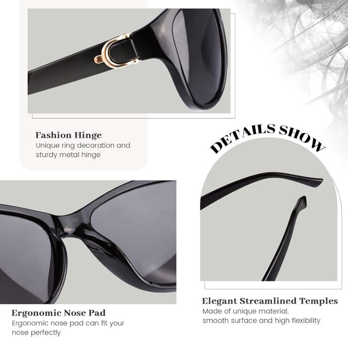 Lunettes De Soleil Femme – Protection UV Classe 3-4, Filtre N°4, Style Générique Noir