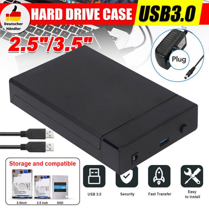 Boîtier Externe Pour Disque Dur 2,5" USB-C - Vitesse Jusqu'à 460 Mo/s - Compatible PS4/PS5 - 8