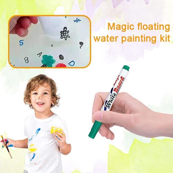 Ensemble de peinture à l'eau pour enfants, stylo à encre flottant magique,  marqueur de tableau